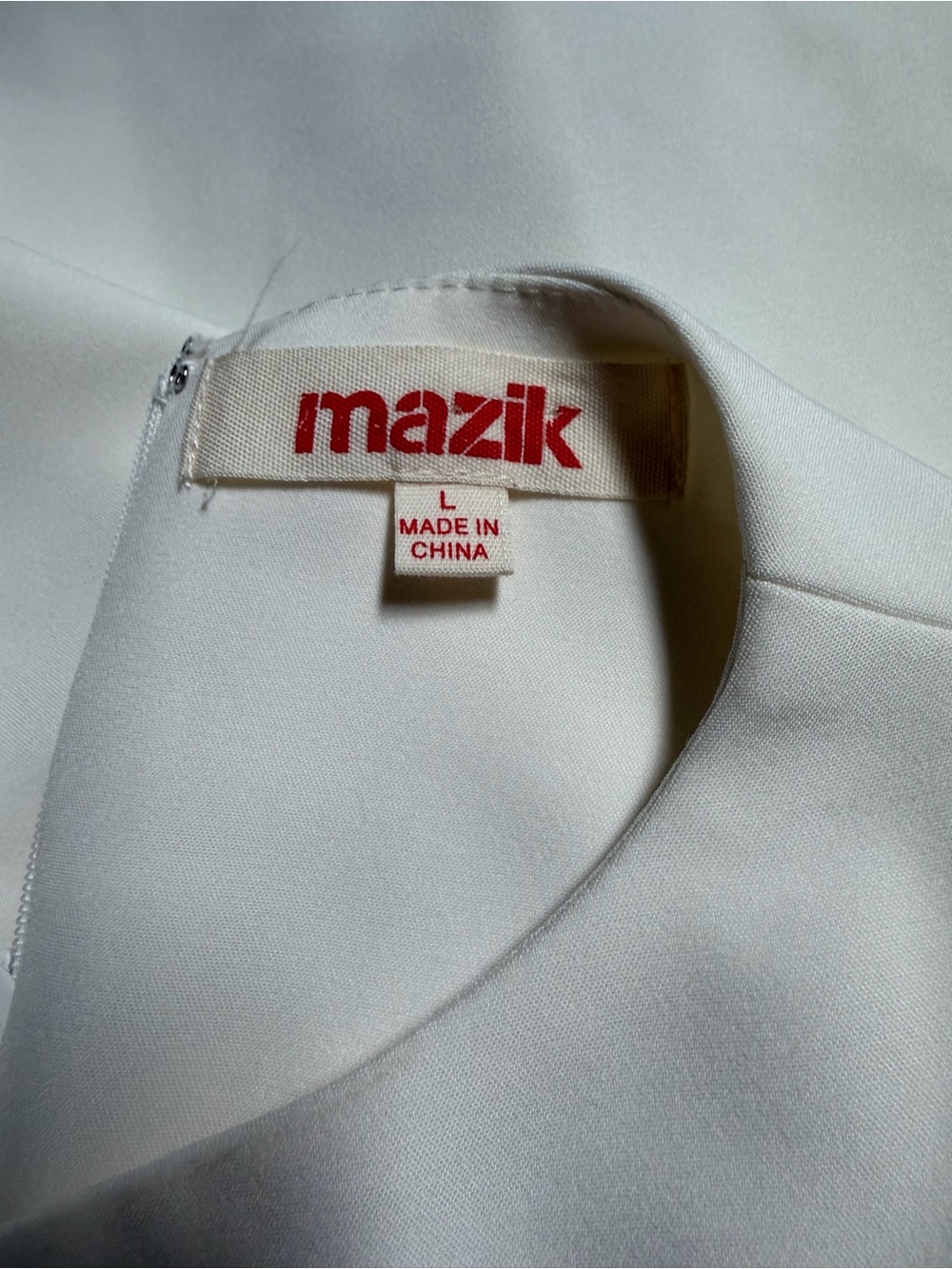 Mazik Ivory Mock-Neck Cap Sleeve Blouse L - Picture 5 of 7